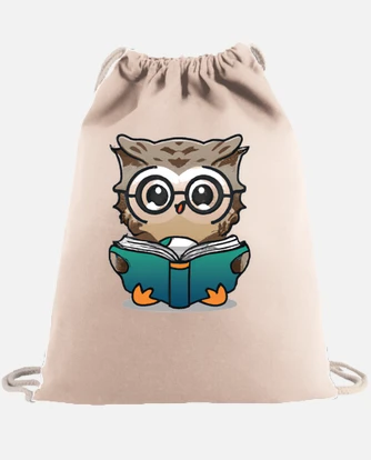 Cute Owl Wearing Glasses Reading Book