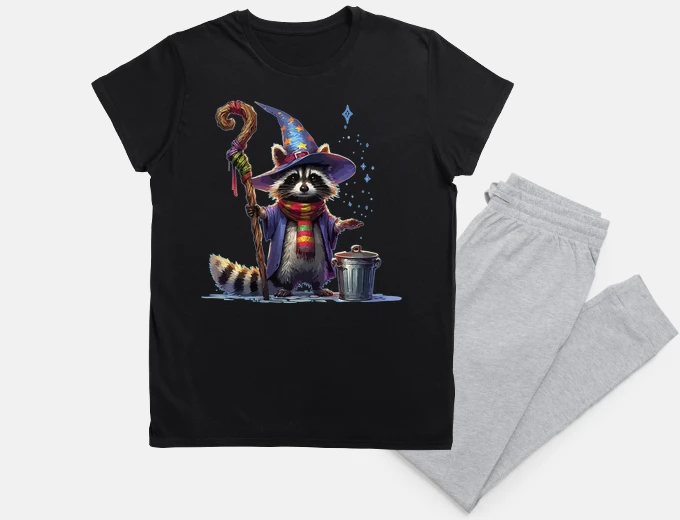 Pyjama Cute Raccoon Trash Wizard