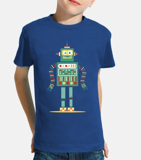 Kids cute robot colorful vintage design kids