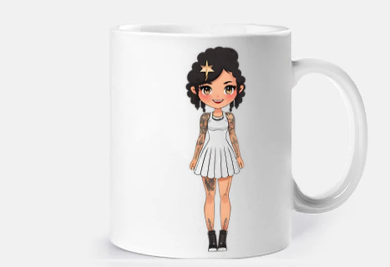 Cup cute rock girl