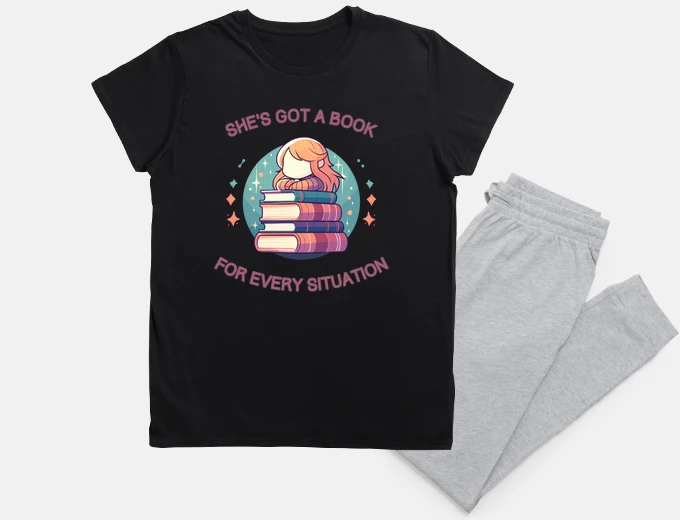 Pyjama Cute Shes got a book for every situatio
