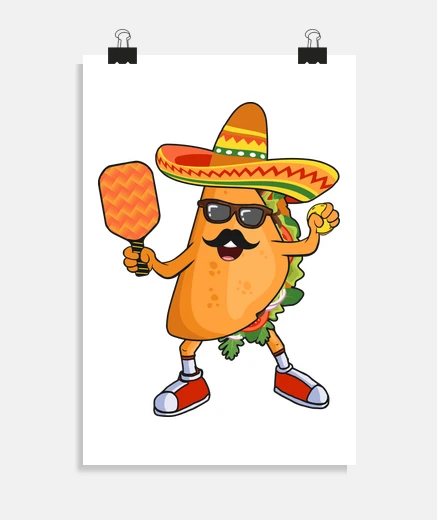 Poster cute taco funny pickleball player