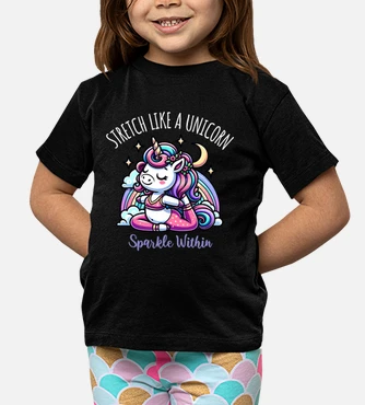 Unicorn Yoga Meditating Tshirt For Women And Kids