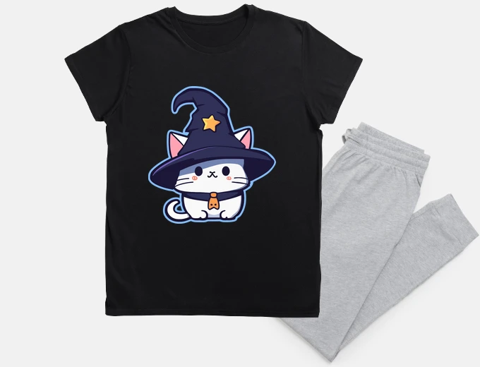 Pyjama cute witch cat
