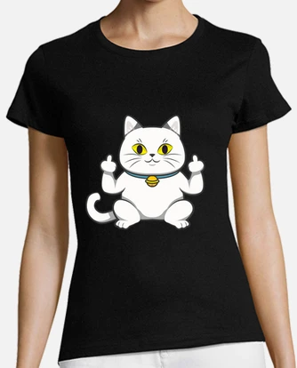 Cat showing middle finger hotsell t shirt