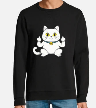 Cat with outlet middle finger hoodie