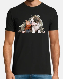 Cute English Bulldog Animal Loving Hug