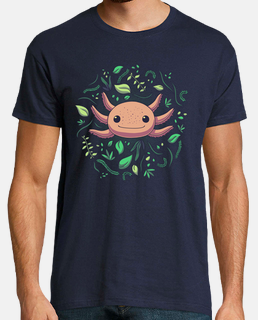 cute mexican axolotl leaves t-shirt