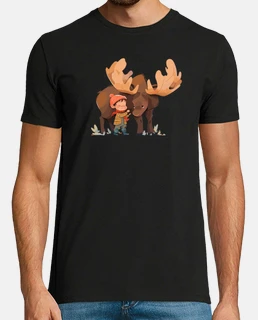 Cute Moose Animal Loving Cuddle Embrace