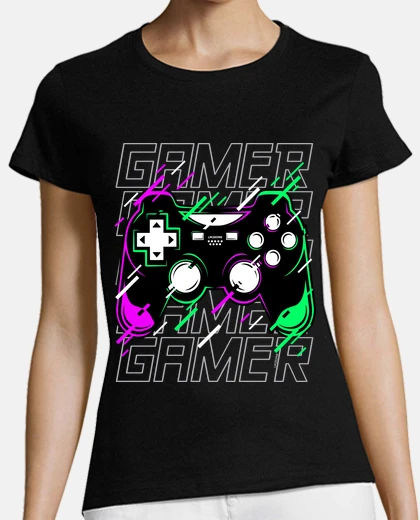 Tee-shirt Cyber Gamer Néon Vert