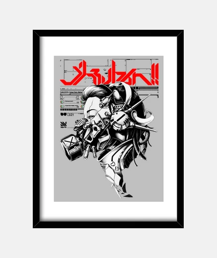 Cuadro Cyberpunk Japones Chica Cyborg Futurist