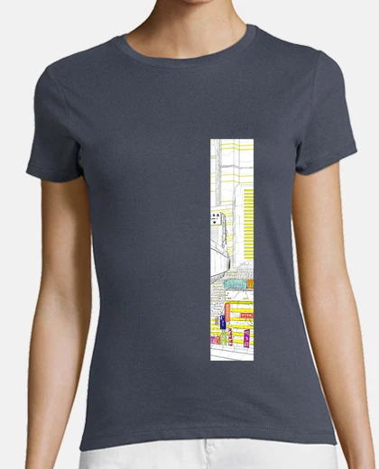 Tee-shirt cyberpunk ville blanc