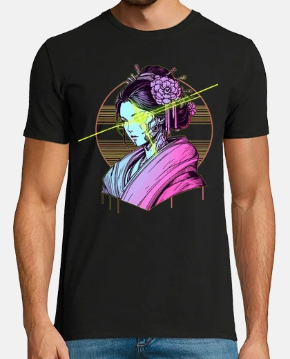 Tee-shirt cyborg geisha vaporwave cybergoth