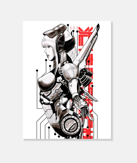 Wall cyborg girl japanese vaporwave urban