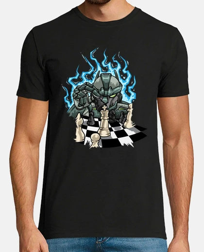 Camiseta Cyborg Robot With Chessboard  Chess