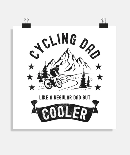 Poster Cycling Dad Cooler Papa Ciclista