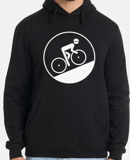 Hoodie Cyclist Bicyclist Biker Uphill - White