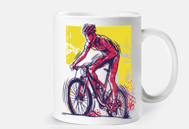 Mug Cycliste grimpeur montagne catégorie tasse café thé croissants tisane infusion 