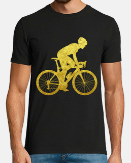 cycliste sur vélo doré