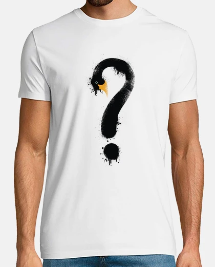 Tee-shirt cygne noir en forme de point d interrogation , magnifique encre de chine, 