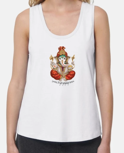 T-shirt d9 ganesha t-shirt donna cinturini bianca