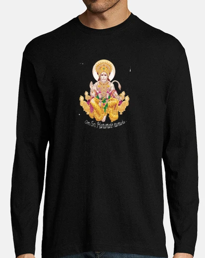 Playera D9 Hanuman camiseta hombre manga larga negra