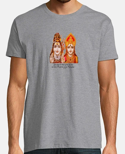 Playera D9 Shiva y Parvati camiseta hombre manga corta gris