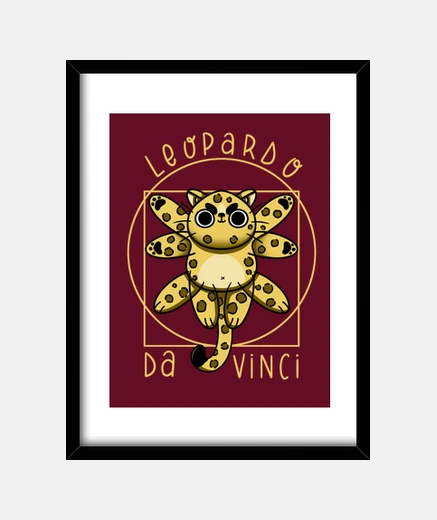 Framed da vinci leopard