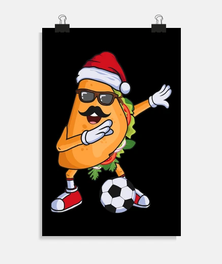 Poster Dabbing Taco with Soccer Ball Futbol