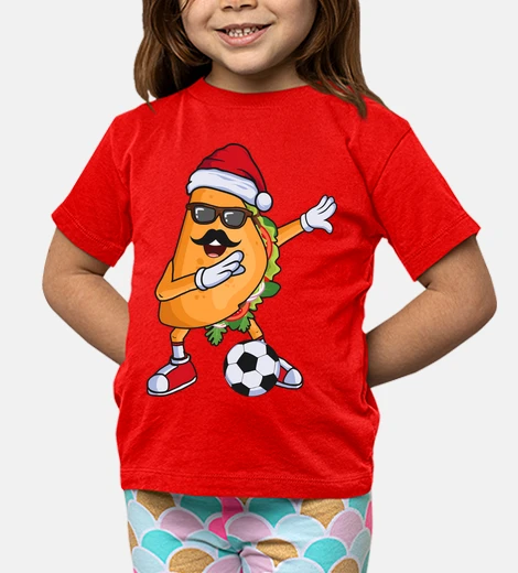 Kids dabbing taco with soccer ball futbol