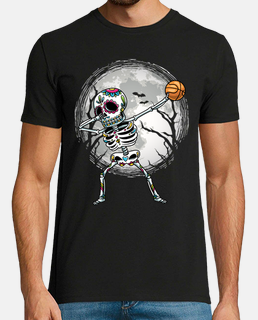 dabbing sugar skull skeleton basketball