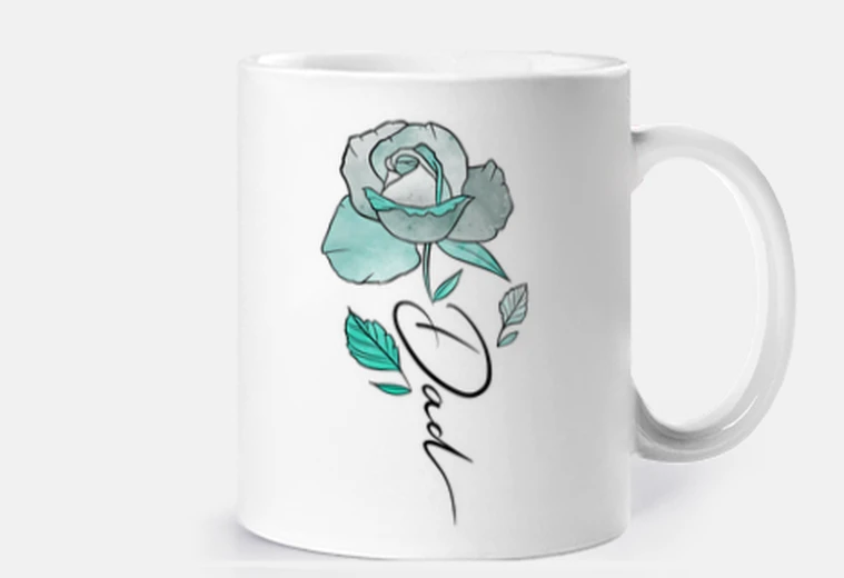 Cup dad green rose for father39s day