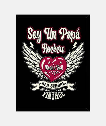 Framed dad rock and roll music rock fathers