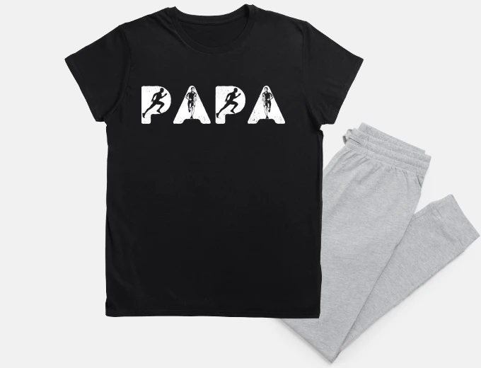 Pyjama dad running humor jogging gift
