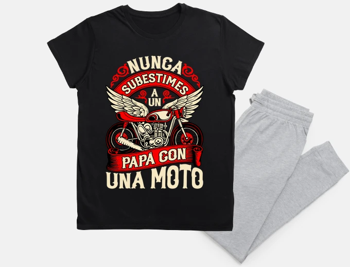Pajama dad with a motorcycle biker father