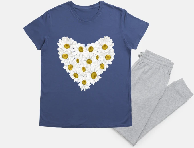 Pyjama daisies heart