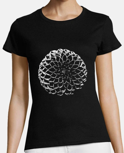 Playera dalia-flor-negra-decoracion oscura