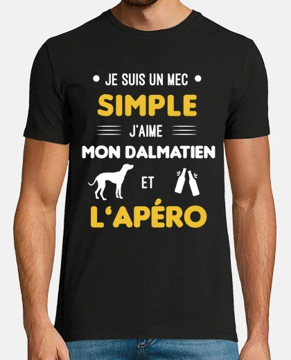 Tee-shirt dalmatien et apero mec simple