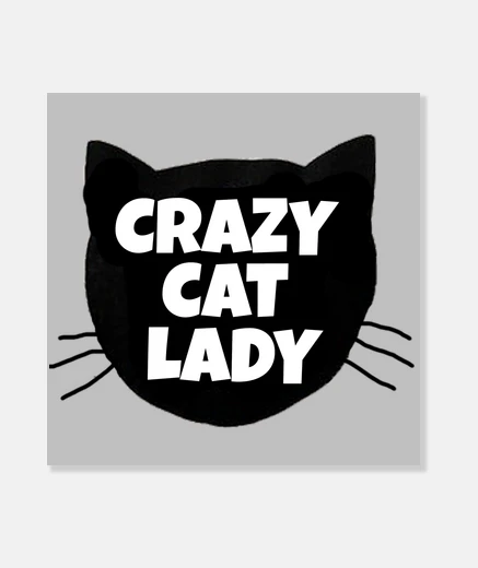 Tableau dame folle de chat