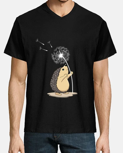 T-shirt dandelion flower hedgehog lucky charm