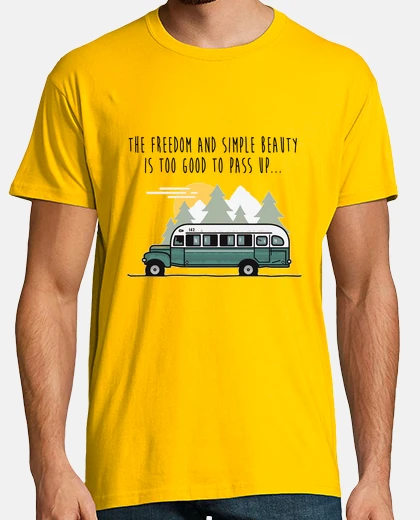 Tee-shirt dans l'homme sauvage, manches courtes, jaune moutarde, qualité extra
