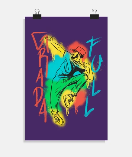 Poster danse hip-hop, danseur, professionnel, affiche spectacle décoration rare, collector, 