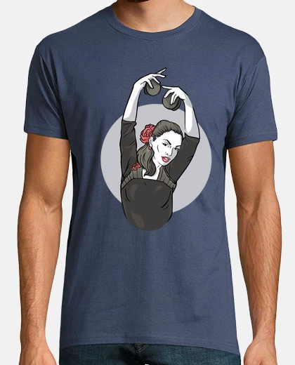 Tee-shirt danseuse de flamenco , castagnettes ,Espagne 