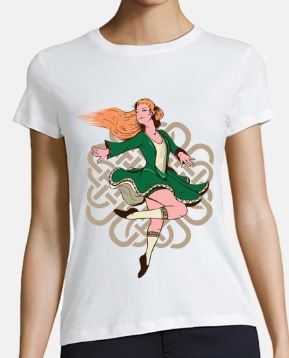 Tee-shirt danseuse irlandaise irlande jig reel  bar cd celtique fille 