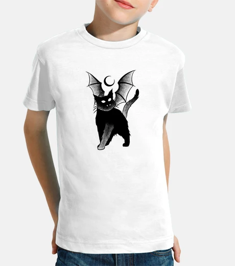 Kids dark cat 666 dotwork art