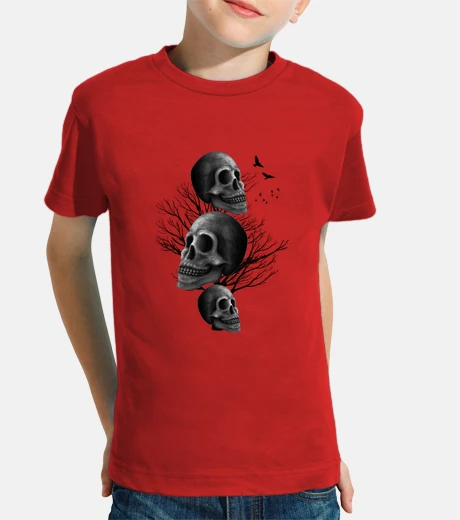 Ropa DARK SKULL - Niño, manga corta, rojo