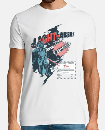 Tee-shirt darth vader lightsaber ad comique