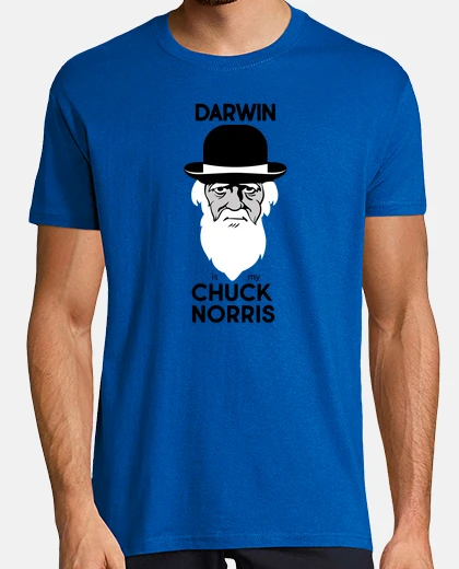 T-shirt darwin è chuck norris nero
