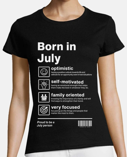T-shirt data di nascita a luglio scollo a v
