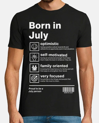 Tee-shirt date de naissance en Juillet